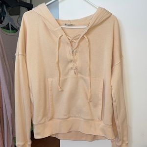 Peach American Eagle tie up hoodie